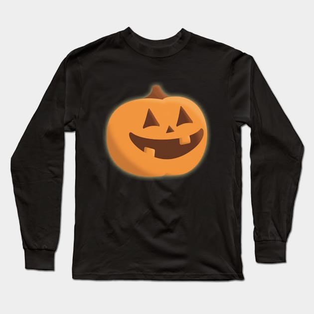 Smiling Pumpkin Long Sleeve T-Shirt by Cody Litman